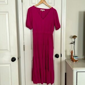 Loft midi dress with peep at mid back